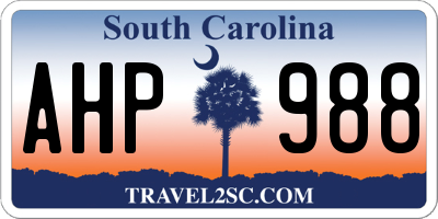 SC license plate AHP988