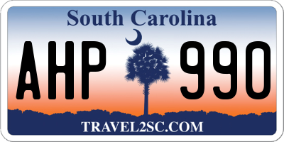 SC license plate AHP990