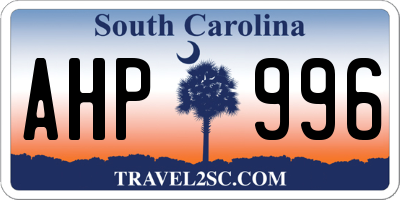 SC license plate AHP996