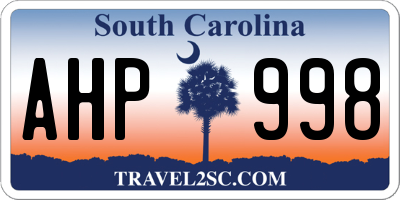 SC license plate AHP998