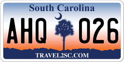SC license plate AHQ026
