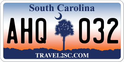 SC license plate AHQ032