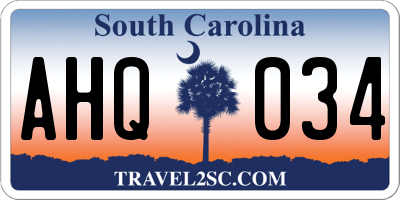 SC license plate AHQ034