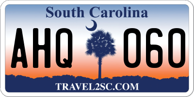 SC license plate AHQ060