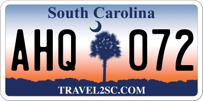 SC license plate AHQ072