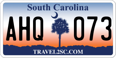 SC license plate AHQ073