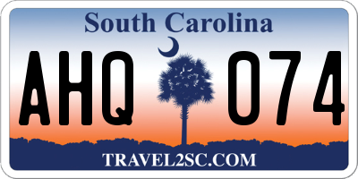 SC license plate AHQ074