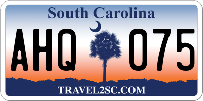 SC license plate AHQ075