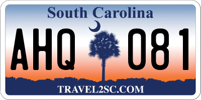 SC license plate AHQ081