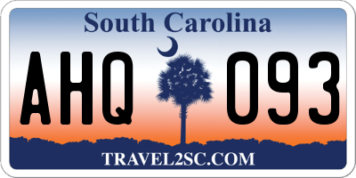 SC license plate AHQ093