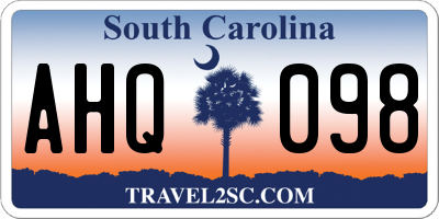 SC license plate AHQ098