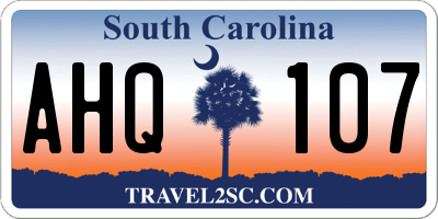 SC license plate AHQ107