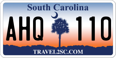 SC license plate AHQ110