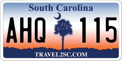 SC license plate AHQ115