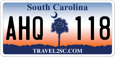 SC license plate AHQ118
