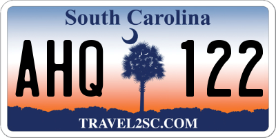 SC license plate AHQ122