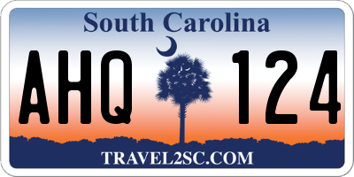 SC license plate AHQ124