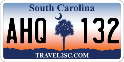 SC license plate AHQ132