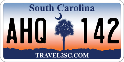 SC license plate AHQ142