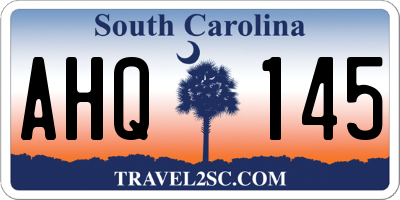 SC license plate AHQ145