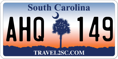 SC license plate AHQ149