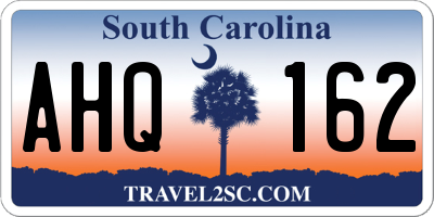 SC license plate AHQ162