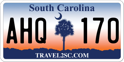 SC license plate AHQ170