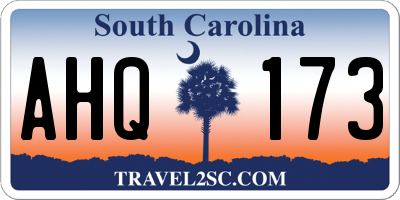 SC license plate AHQ173