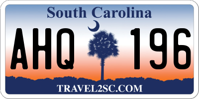 SC license plate AHQ196