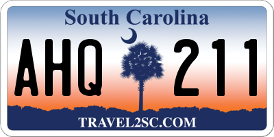 SC license plate AHQ211