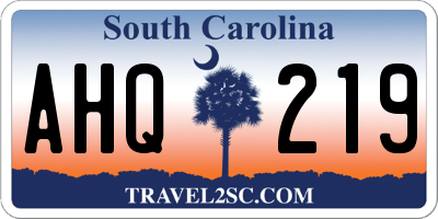 SC license plate AHQ219
