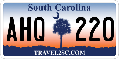 SC license plate AHQ220