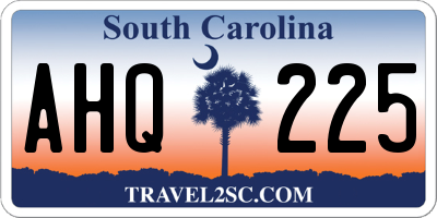 SC license plate AHQ225