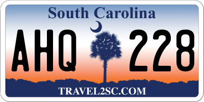 SC license plate AHQ228