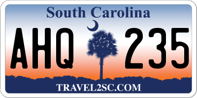 SC license plate AHQ235