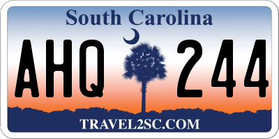 SC license plate AHQ244