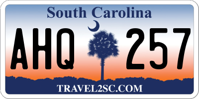 SC license plate AHQ257