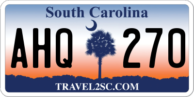 SC license plate AHQ270