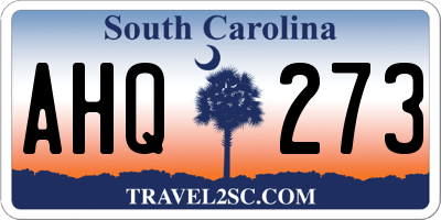 SC license plate AHQ273