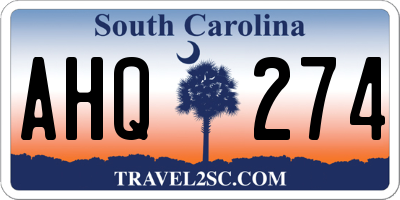 SC license plate AHQ274