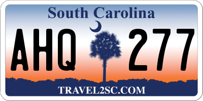 SC license plate AHQ277