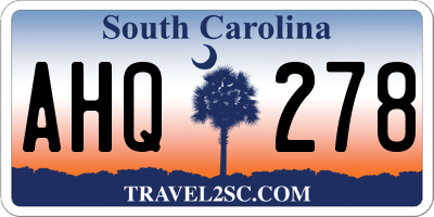 SC license plate AHQ278