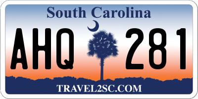 SC license plate AHQ281