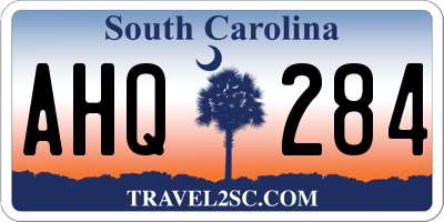 SC license plate AHQ284