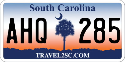 SC license plate AHQ285
