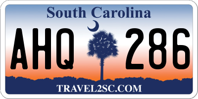 SC license plate AHQ286