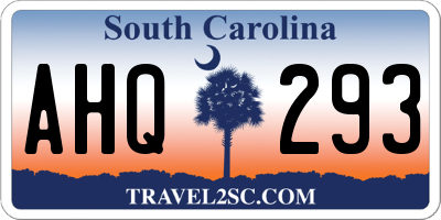 SC license plate AHQ293