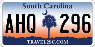 SC license plate AHQ296