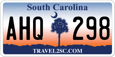 SC license plate AHQ298
