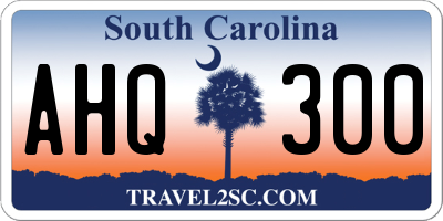 SC license plate AHQ300